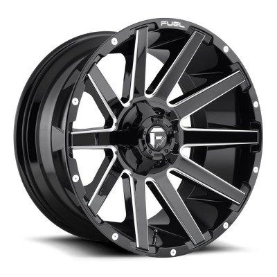 Fuel 1PC D615 Contra Gloss Black Milled Wheel 20" x 9" | GMC Sierra 1500 2019-2022