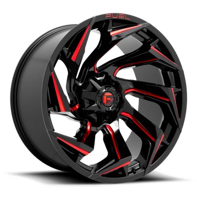 Fuel 1PC D755 REACTION Gloss Black Milled With Red Tint Wheel 20" x 9" | Chevrolet Tahoe 2021-2023