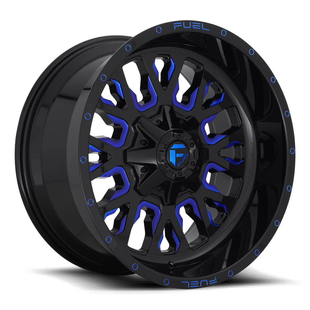 Fuel 1PC D645 Stroke Gloss Black Blue Tinted Clear Wheel (20
