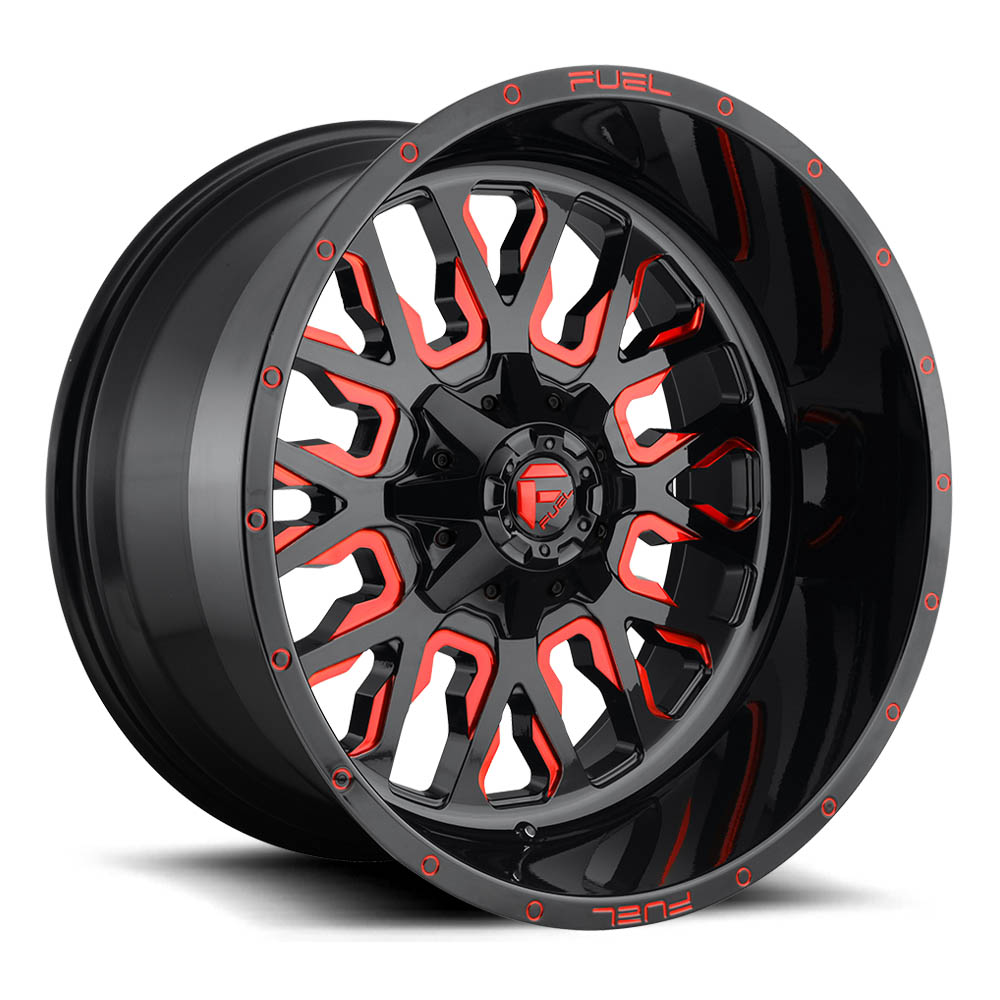 Fuel 1PC D612 Stroke Gloss Black Red Tinted Clear Wheel 20" x 9" | Chevrolet Tahoe 2021-2023