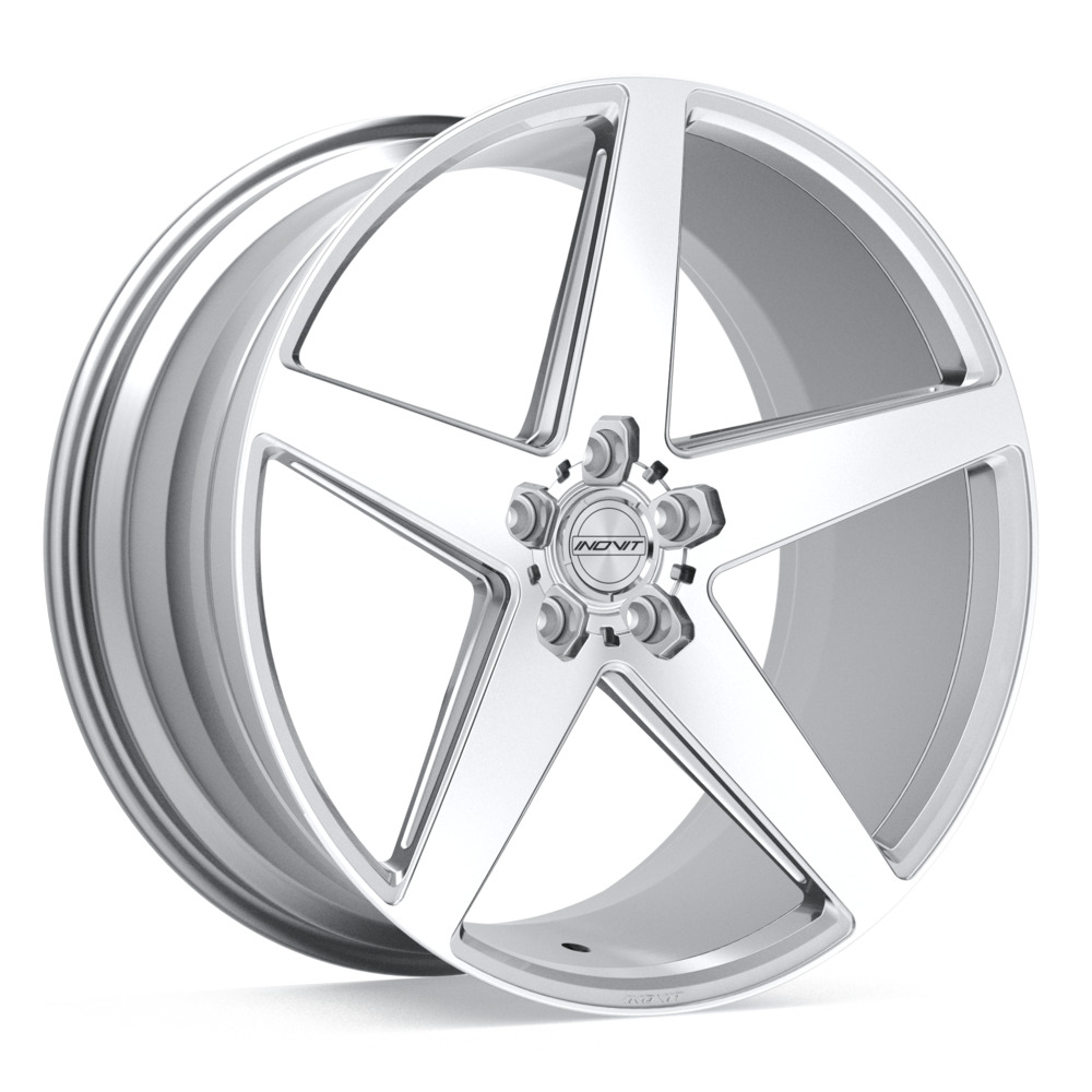 INOVIT Rotor Silver Machined Face Ball Cut Milled Satin Lacquer Wheel 22" x 9.0" | Dodge Challenger (RWD) 2008-2023