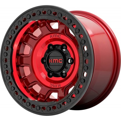 KMC KM236 TANK BEADLOCK Candy Red Wheel (17