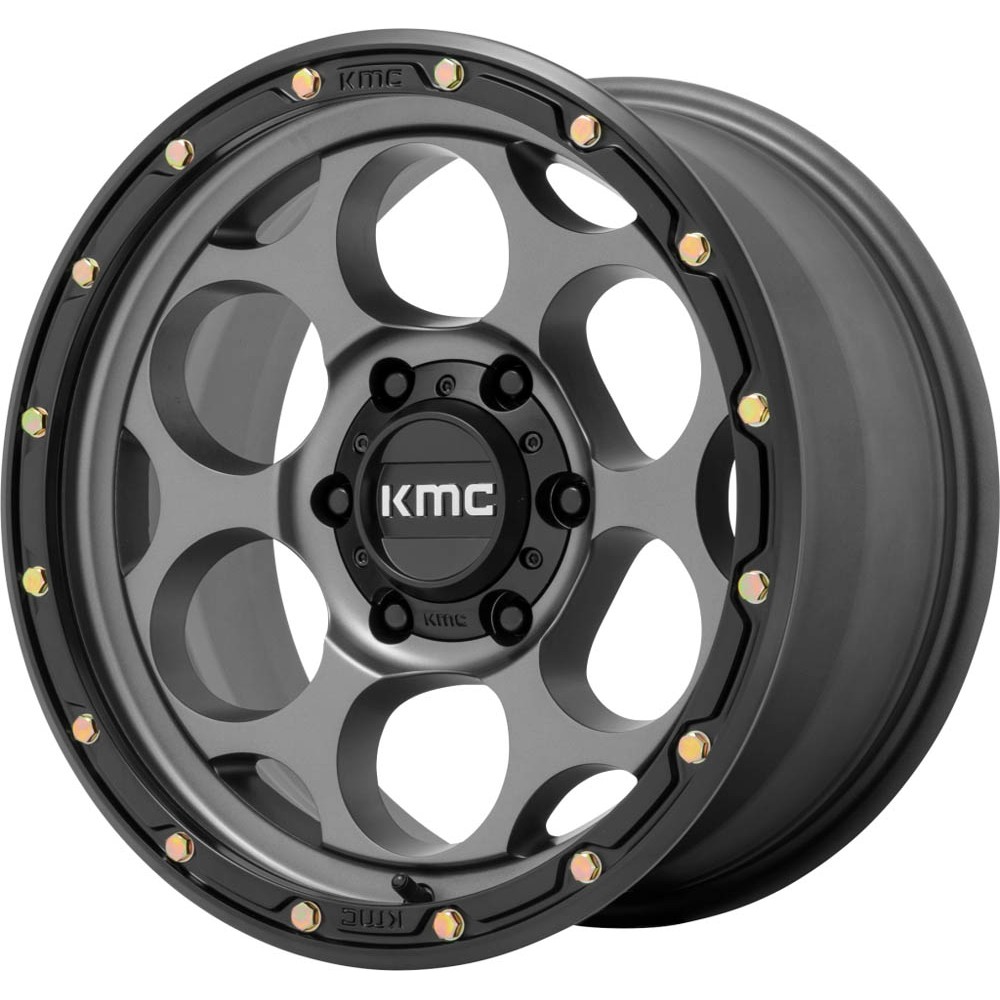 KMC KM541 DIRTY HARRY Satin Gray With Black Lip Wheel 17" x 8.5" | Ford Ranger 2019-2023