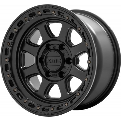 KMC KM548 CHASE Satin Black With Gloss Black Lip Wheel 20" x 9" | Ford F-150 2021-2023