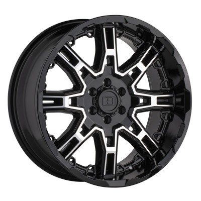 Level 8 SLINGSHOT GLOSS BLACK W/ MACHINED FACE Wheel 17" x 8.5" | Ford F-150 2021-2023