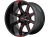 Moto Metal MO970 Gloss Black Milled With Red Tint And Moto Metal On Lip Wheel (20