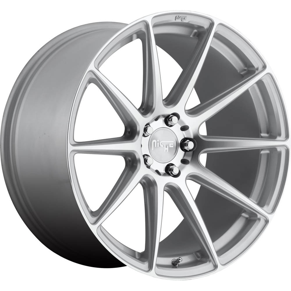 Niche 1PC M146 ESSEN GLOSS SILVER MACHINED Wheel 18" x 8" | Ford Mustang 2015-2023