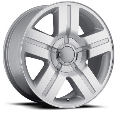 Factory Reproductions FR 37 Chevrolet Texas Silverado Silver Machine Face Wheel (20" x 8.5", 0 Offset, 5x5 Bolt Pattern, 78.1mm Hub) vzn119464