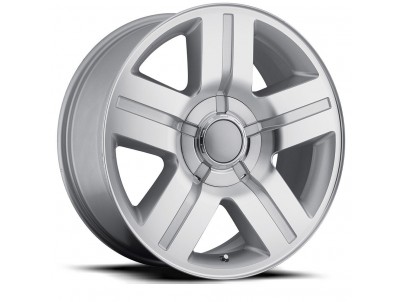 Factory Reproductions FR 37 Chevrolet Texas Silverado Silver Machine Face Wheel (20" x 8.5", 0 Offset, 5x5 Bolt Pattern, 78.1mm Hub) vzn119464