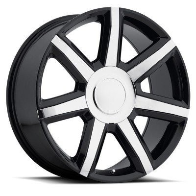 Factory Reproductions FR 56 Escalade Luxury Black Chrome Inserts Wheel 22" x 9" | Chevrolet Tahoe 2021-2023