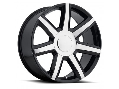 Factory Reproductions FR 56 Escalade Luxury Black Chrome Inserts Wheel (24" x 10", +31 Offset, 6x5.5 Bolt Pattern, 78.1mm Hub) vzn119450