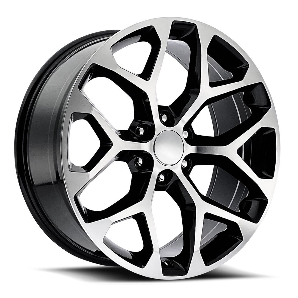 Factory Reproductions FR 59 Chevrolet Truck Snowflake Black Machine Face Wheel 22" x 9" | Chevrolet Tahoe 2021-2023