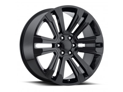 Factory Reproductions FR 72 Escalade Gloss Black Wheel (24" x 10", +30 Offset, 6x5.5 Bolt Pattern, 78.1mm Hub) vzn119432