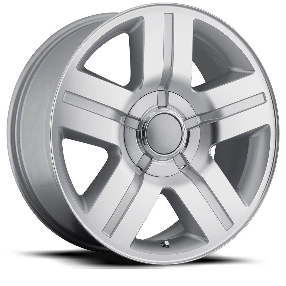 Chevrolet Texas Silverado Replica Silver Machine Face Wheel (24" x 10", +31 Offset, 6x139.7 Bolt Pattern) vzn118274