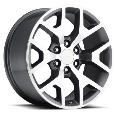 GMC Sierra Replica Grey Machine Face Wheel (20" x 9", +27 Offset, 6x139.7 Bolt Pattern) vzn118275