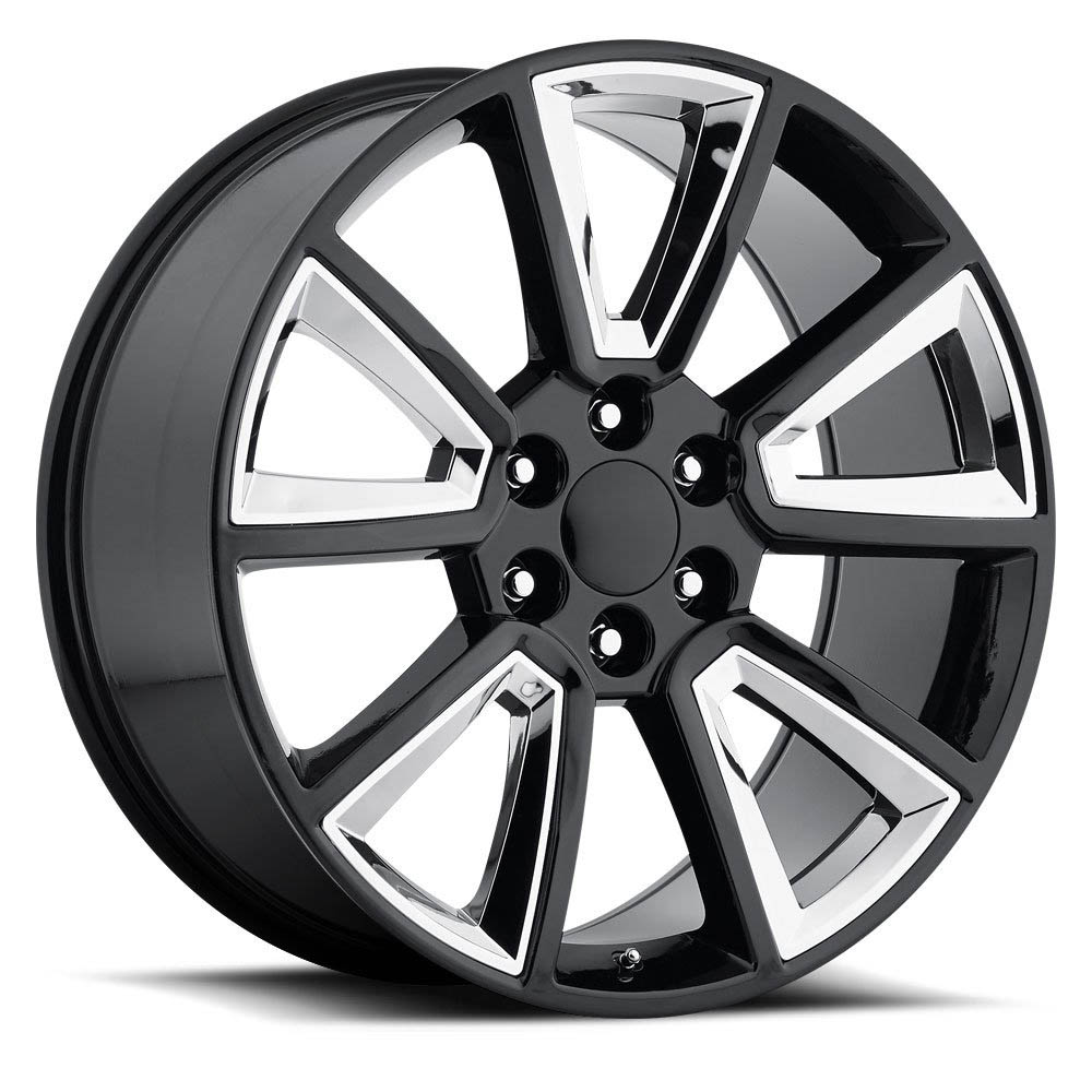 Factory Reproductions FR 57 Chevrolet Tahoe Black Chrome Inserts Wheel 22" x 9" | Chevrolet Tahoe 2021-2023
