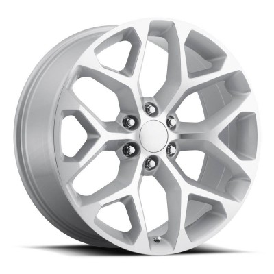 Factory Reproductions FR 59 Chevrolet Truck Snowflake Silver Machine Face Wheel 22" x 9" | Chevrolet Tahoe 2021-2023