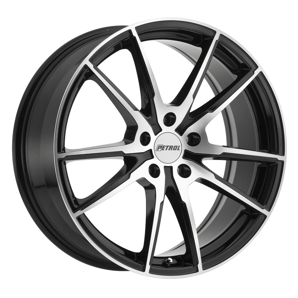 Petrol P0A GLOSS BLACK W/ MACHINED CUT FACE Wheel (17