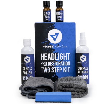 Vicrez Auto Care vac107 Headlight Pro Restoration Two Step Kit