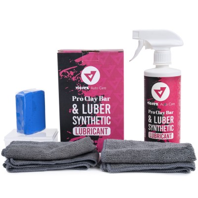 Vicrez Auto Care vac110 Pro Clay Bar and Luber Synthetic Lubricant w/ Microfiber towel Kit 16 Oz/ 473ML
