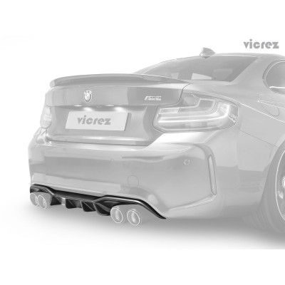 Vicrez BMW M2 F87 2016-2019 V3R Carbon Fiber Rear Diffuser vz101030