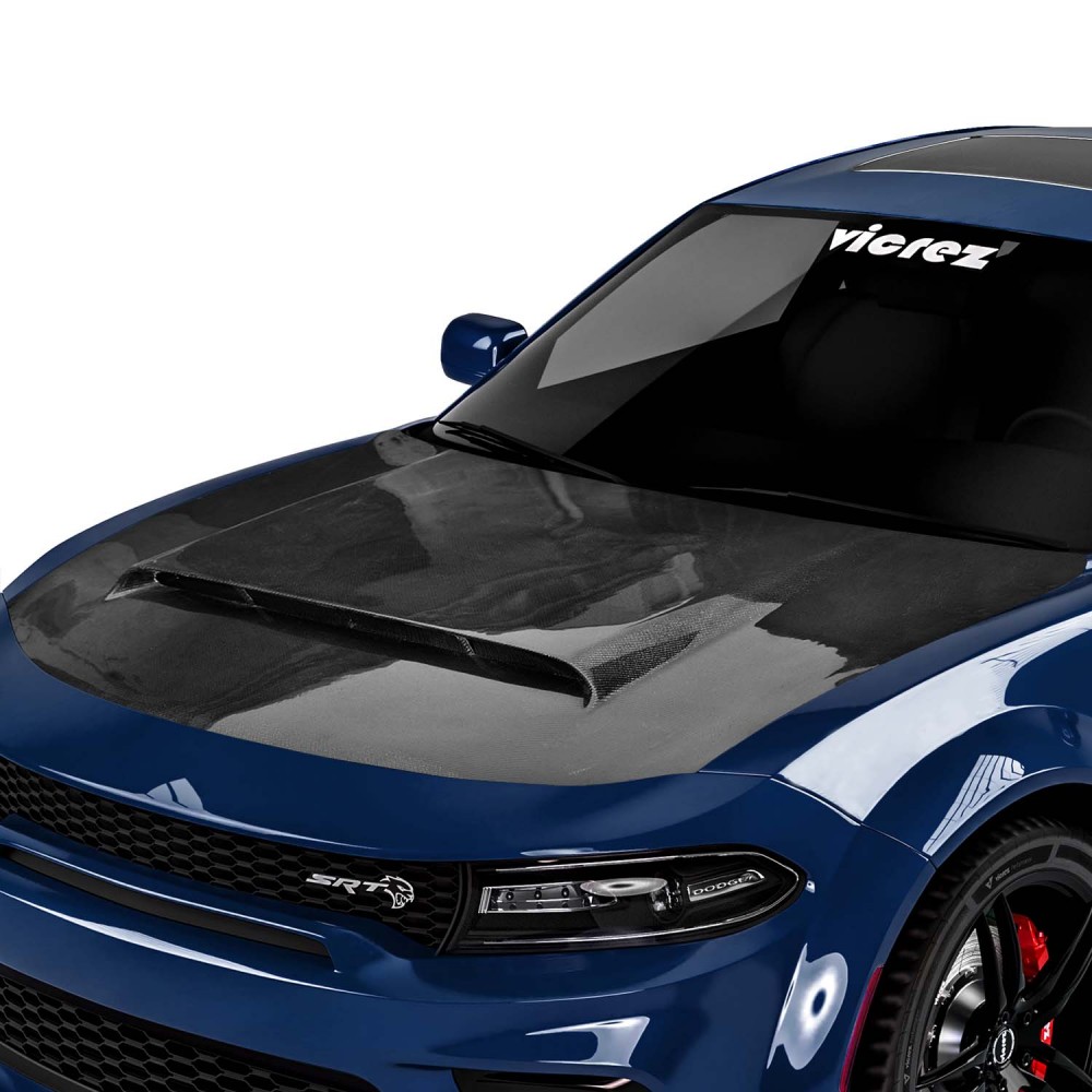  Vicrez Carbon Fiber Demon Hood w/ Vent Scoop vz102505 | Dodge Charger 2015-2021