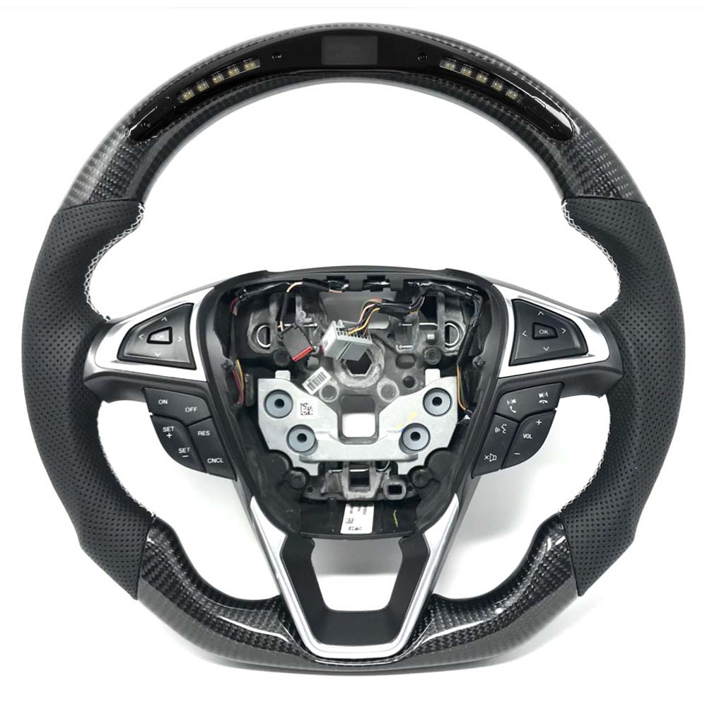 Vicrez Carbon Fiber Steering Wheel + LED vz105010 | Ford Fusion 2015-2021