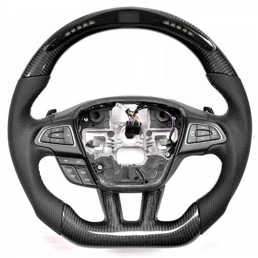 Vicrez Carbon Fiber Steering Wheel + LED vz105018 | Ford Focus 2015-2019