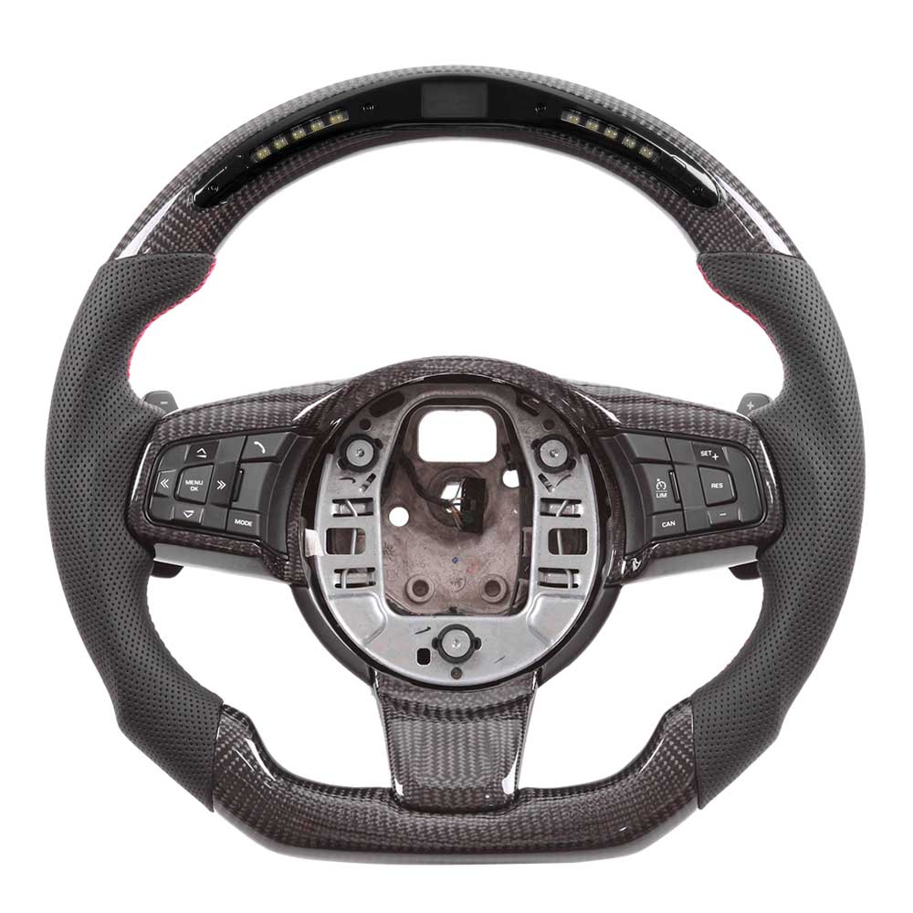 Vicrez Carbon Fiber Steering Wheel + LED Dash vz104938 | Jaguar F-Type 2014-2020
