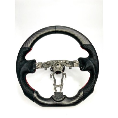 Vicrez Custom OEM Carbon Fiber Steering Wheel vz101790 | Nissan 370z 2009-20220 | Maxima 2009-2014 | Sentra 2016-2019 | Juke 2010-2018 | Ring: Black / Material: Matte Carbon Fiber / Stitching: Red / Hand Grips: Black Leather