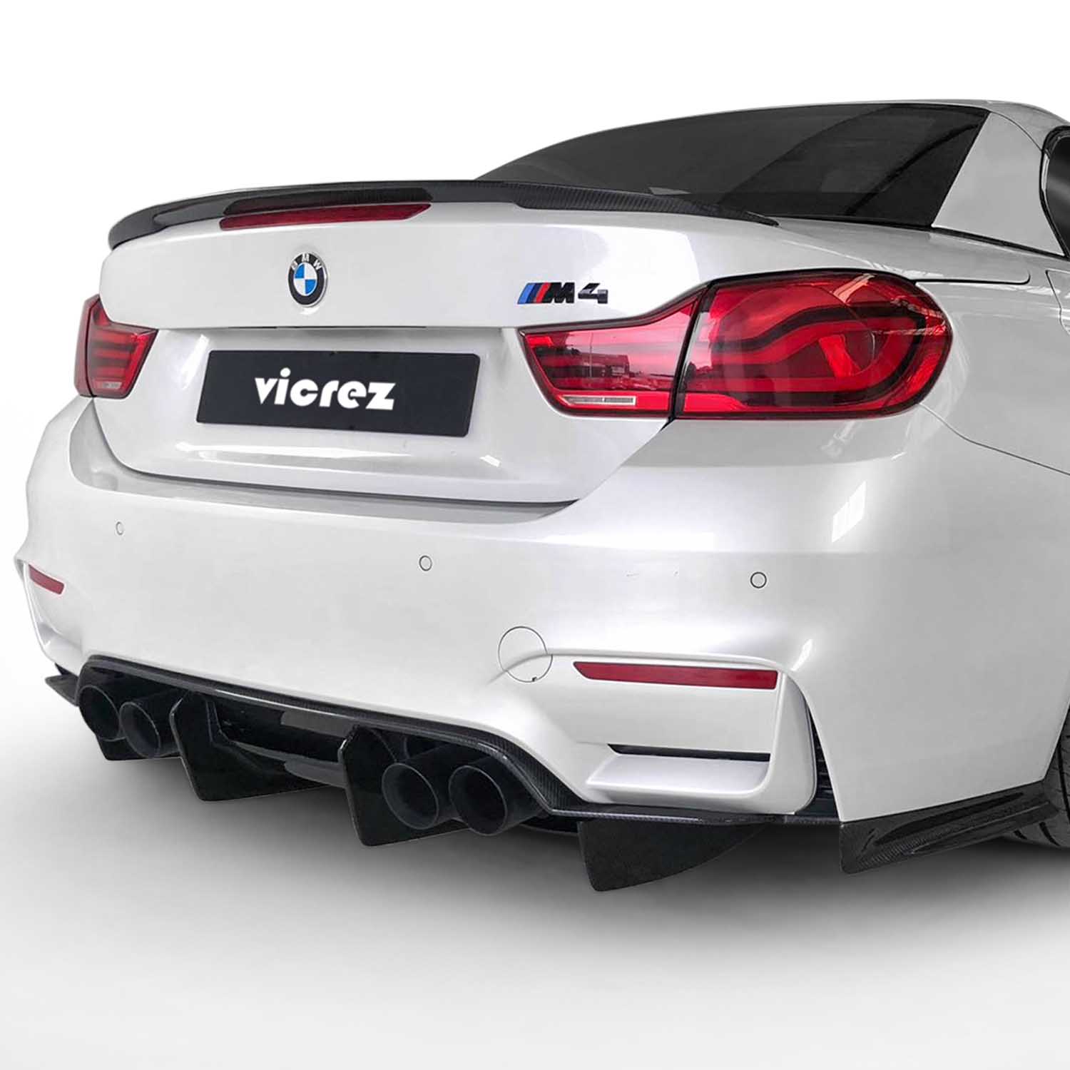 Vicrez VZ2 Carbon Fiber Rear Wing Spoiler vz101191 | BMW 3 Series 