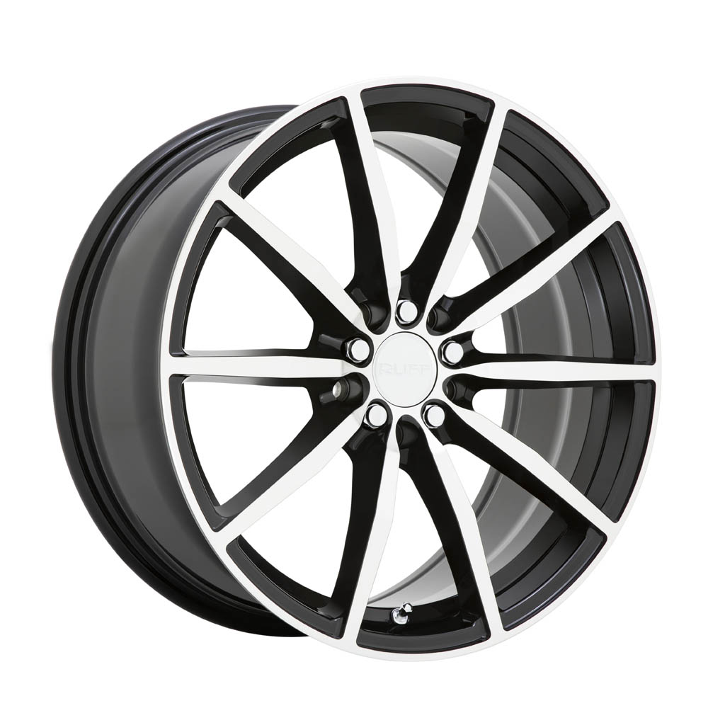 Ruff BURNOUT GLOSS BLACK With MACHINED FACE Wheel (18