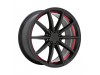Ruff BURNOUT GLOSS BLACK With RED INNER LIP Wheel (18