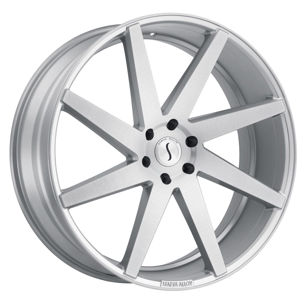 Status BRUTE SILVER W/ BRUSHED MACHINED FACE Wheel (24