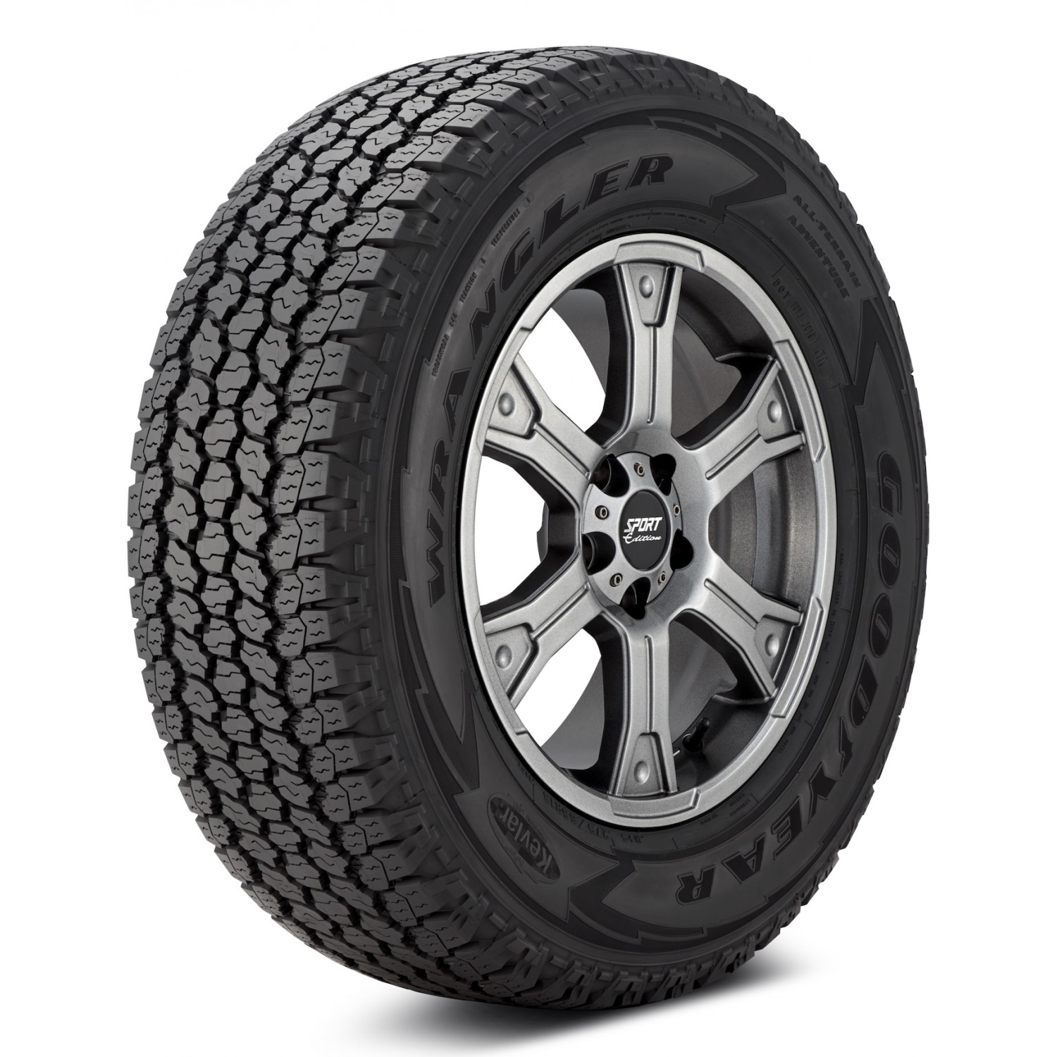 Goodyear Wrangler AT Adventure With Kevlar Black Sidewall Tire (LT245/75R16  120S) vzn121187