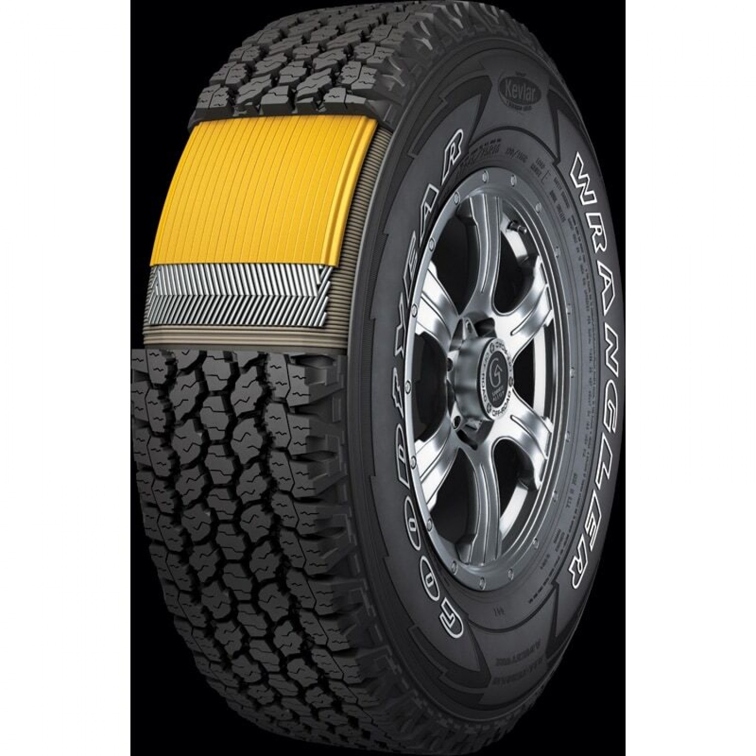 Goodyear Wrangler AT Adventure With Kevlar Outlined White Letters Tire (245/ 75R16 111T) vzn121233