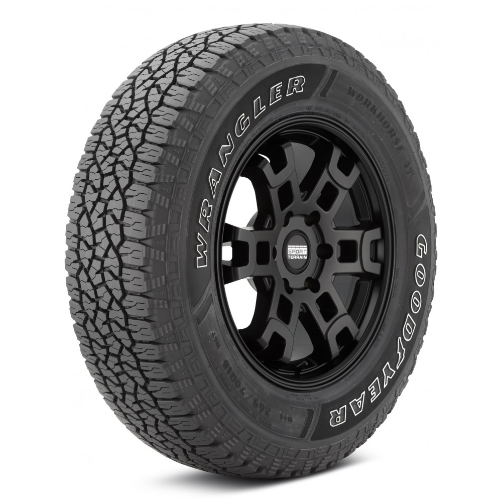 Goodyear Wrangler Workhorse AT Outlined White Letters Tire (265/70R18 116T) vzn121393