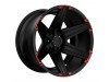 Tuff T12 SATIN BLACK W/ RED INSERTS Wheel (22