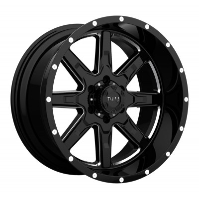 Tuff T15 GLOSS BLACK W/ MILLED SPOKES Wheel (18
