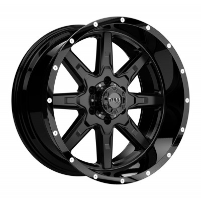 Tuff T15 SATIN BLACK W/ GLOSS BLACK LIP Wheel (18
