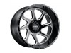 Tuff T2B GLOSS BLACK With MILLED SPOKES Wheel (22