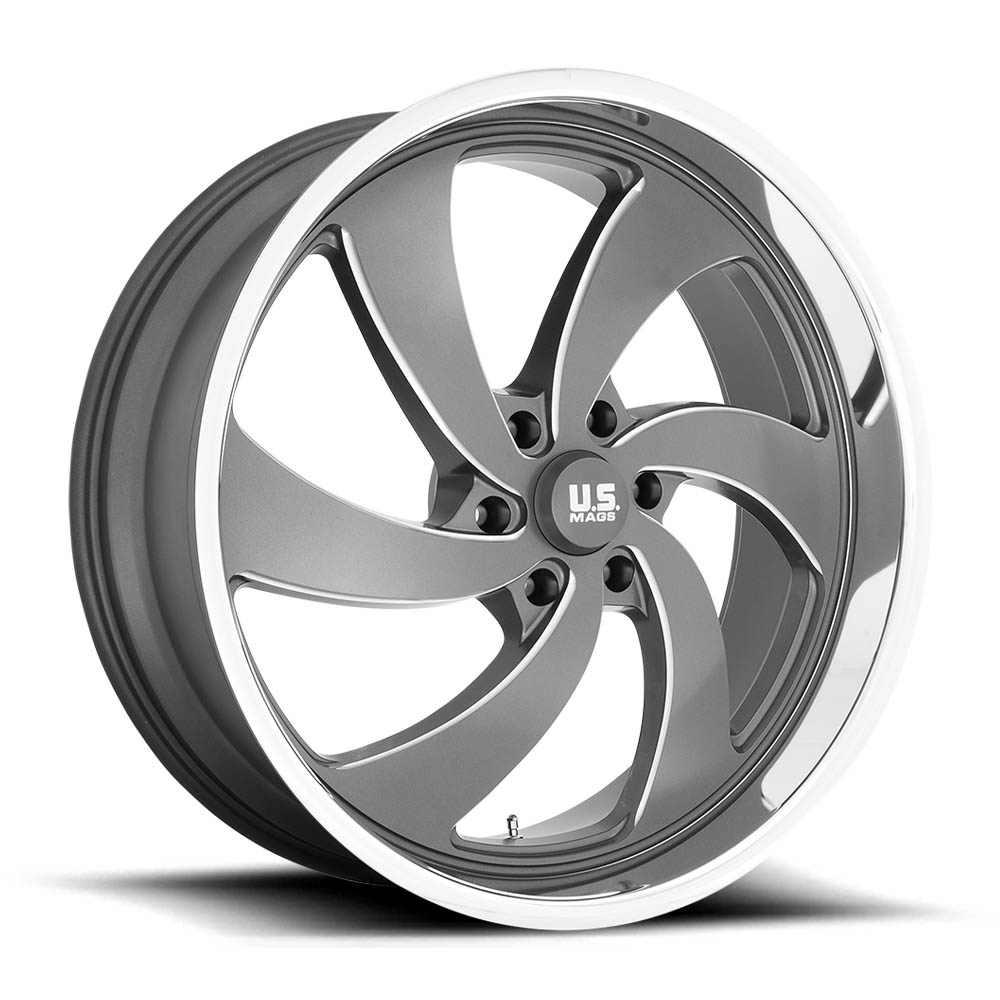 US Mag U133 DESPERADO Anthracite Milled Diamond Cut Milled Wheel (24