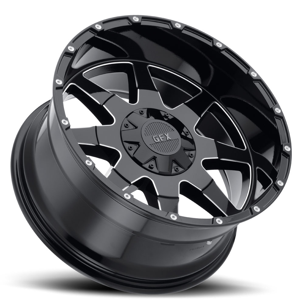 TR12 Gloss Black Milled Wheel (20