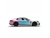 Vicrez Vinyl Car Wrap Film vzv10773 White Blue Pink Horizontal Gradient Pattern