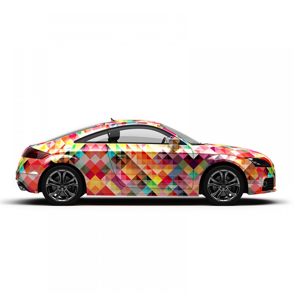 Vicrez Vinyl Car Wrap Film vzv10844 Rainbow Pyramid Pattern