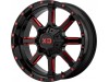 XD XD838 MAMMOTH Gloss Black Milled With Red Tint Clear Coat Wheel (22