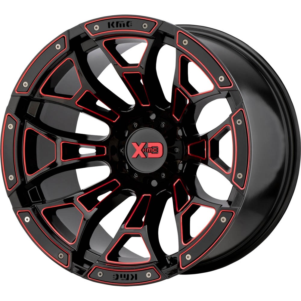 XD XD841 BONEYARD Gloss Black Milled With Red Tint Wheel (20