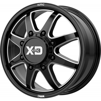 XD XD845 PIKE DUALLY Gloss Black Milled - Front Wheel (22
