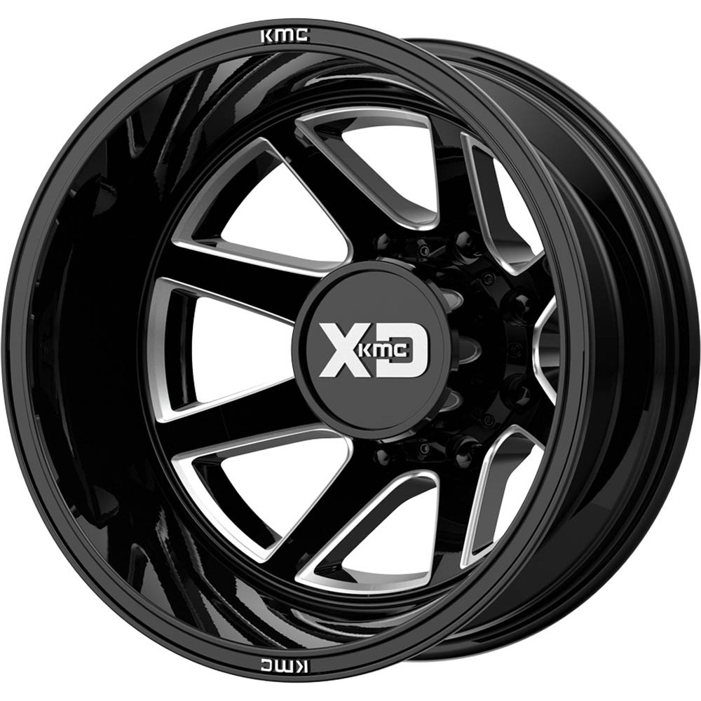 XD XD845 PIKE DUALLY Gloss Black Milled - Rear Wheel (20