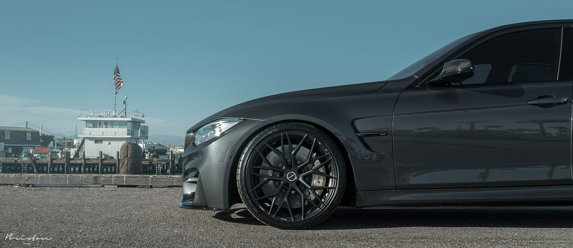 Mineral Grey Bmw M4 F82 Brixton Forged Cm10 Radial Forged Concave Wheel Satin Black
